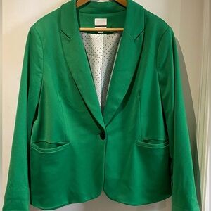 Kelly green plus size stretch blazer